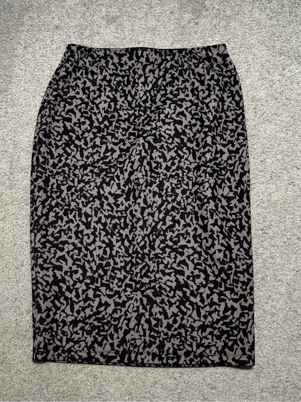 Apt. 9 Black and Taupe Abstract-Print Pencil Skirt